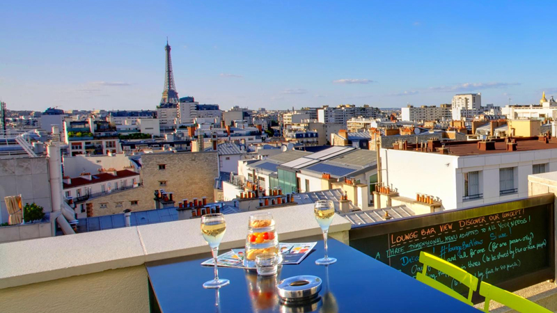 Lounge bar view Paris