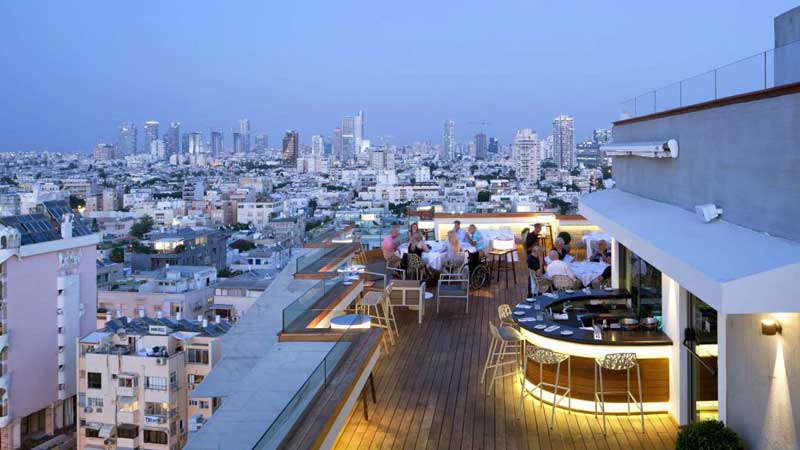 rooftops a tel aviv blue sky