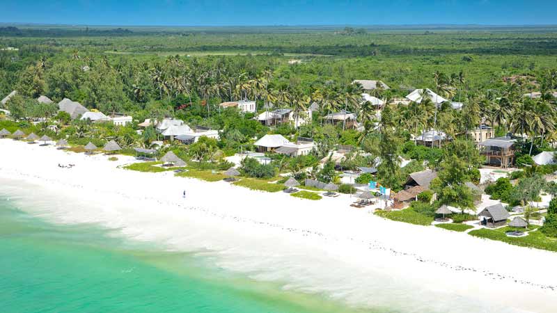 hôtel de luxe à Zanzibar vue aérienne