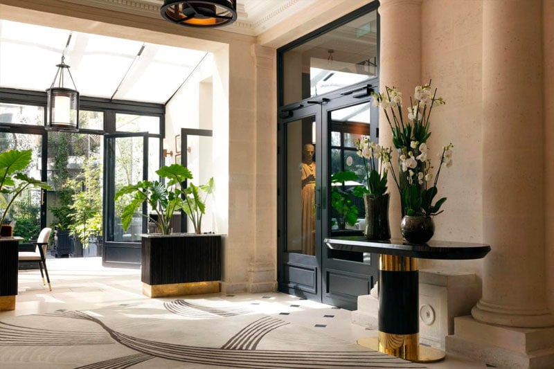 Le lobby hotel Paris les jardisn du Faubourg
