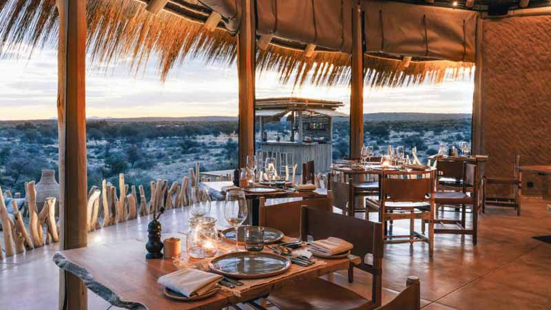 lodge de luxe en namibie restaurant