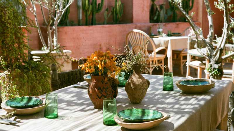 riad secret à Marrakech table