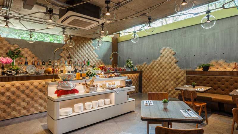 hotel design et branche a bangkok petit dejeuner