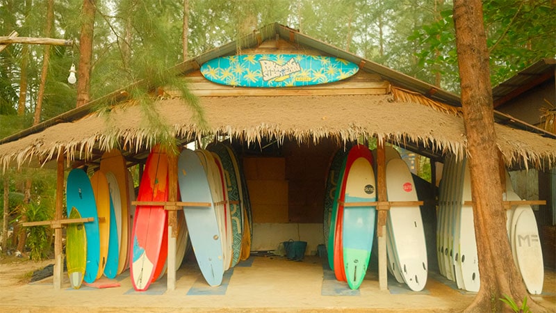 location planche de surf en Thailande
